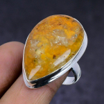 Bumble Bee Jasper Gemstone 925 Sterling Silver gift Jewelry Ring Size 9 m7E66
