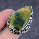 Ocean Jasper Gemstone Handmade 925 Sterling Silver Jewelry Ring Size 6 l4v16