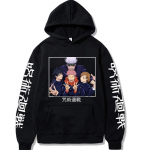 Anime Jujutsu Kaisen Hoodies Meeste Satoru Gojo Printiga dressipluus S&uuml;gistalvine Harajuku Kapuutsiga kapuutsiga T&auml;navar&otilde;ivad Suures suuruses kapuuts S