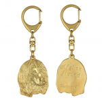 Afghan Hound, Tazi II - Gilded key ring with dog in gift box, handbag decoration, luxury accessory by Art-Dog brand