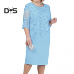 Naiste Suures suuruses ballikleit kaelusega poolvarrukatega tikandiga pitsist lilleline lapiline kleit Kaheosaline kaheosaline pulmakleit 3XL