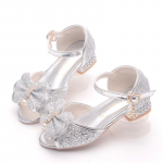 2024. aasta uued suvised t&uuml;drukute paksu kontsaga sandaalid: Princess Fish-Mouth k&otilde;rged kontsad laste etendusteks. 36 yards/22.5cm roosa