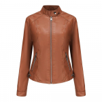 New Autumn and Winter Washed Velvet Women's Jacket Brushed Distressed Leather Jacket for Women S