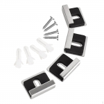 Metallist peeglikinnituskomplekt seinale riputamiseks &ndash; 4 tk Black Silver S