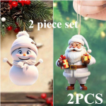 4 tk\ 2 tk 2025 j&otilde;ulude uus akr&uuml;&uuml;lplaat (2D) J&otilde;ulupuu kaunistus J&otilde;ulud lumememme ja vanamehe komplekt Kingituseks ripats Auto koju ripats