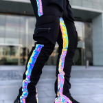 Meeste vabaaja jooksup&uuml;ksid, meeste p&uuml;ksid, haaremip&uuml;ksid, lahtised p&uuml;ksid, t&auml;navar&otilde;ivad, meeste trendid Pantalon Homme helkur XXL must