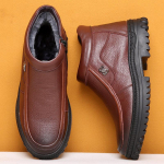 Kvaliteetne nahk S&uuml;gis Talv Meeste Saapad Soojad Pl&uuml;&uuml;s Lumesaapad V&auml;lisjalatsid Karusnahk Mootorrattasaapad Pahkluusaapad Meeste Kingad Suurus 47 6 pruun