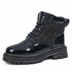 Luksuslikud roosad saapad naistele talvedisainer naiste poolsaapad Trend platvormkingad Naiste s&auml;ravad lakknahast saapad botas mujer 35