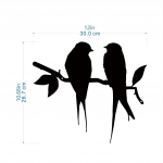 Bird Branch metallist seinakunst &ndash; elegantne dekoratiivne ornament &uuml;hiselamutele, restoranidele, magamistubadele ja kodule | Stiilne seinakinnitusaktsent helehall v&auml;rv