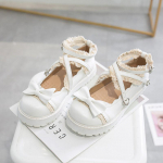 Moodsad gooti lolita kingad Naiste Kawaii punased Cosplay kingad lipsuga Printsessi kingad &Otilde;pilast&uuml;drukute Armsad risti rihmad Mary Jane kingad 7 punane