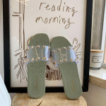 Mood Avatud Varbaga Rohelised Madalad Suvi 2024 L&auml;bipaistvad Kingad Naiste Sussid ja Daamide Sandaalid L&auml;bipaistvad Slaidid Vabaaja Naturaalse Naha Trend 36