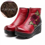 2025. aasta luksuslik ehtsast nahast pahkluu platvorm, tikitud s&uuml;gistalvised naiste pehmed saapad, soojad kingad 36