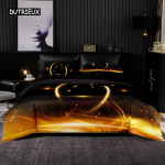 Tekstuuriga must kuldse lillemustriga tekikott voodipesu padjap&uuml;&uuml;rid premium must t&auml;iskasvanutele meestele naistele kingitused magamistoa kaunistus 140x200cm 3pcs black