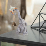 Elephant Figure for Weddings and Home Decoration Artworks in Resin Material Holding Flower9x13cm