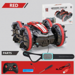 2024 Uus amfiib-RC-auto kaherežiimiline kaugjuhtimispult Stunt Auto S&otilde;iduk Kahepoolne Flip Driving Drift Rc Autod V&auml;lim&auml;nguasjad poistele Laste Kingitus Handle + Gesture RC punane