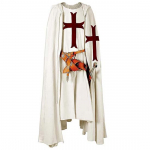 Meeste keskaegne r&uuml;&uuml;tli ristis&otilde;dija templir&uuml;&uuml;tli tabardi Halloweeni kost&uuml;&uuml;m kapuutsiga kuubiga r&uuml;&uuml; Cosplay renessansi kost&uuml;&uuml;mikleit S