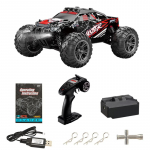 Uus RC 4WD RTR harjadeta maastiku puldiga auto 33KM/H suure kiirusega v&otilde;idus&otilde;idu drifti veoauto Bigfoot ronimism&auml;nguasi lastele t&auml;iskasvanutele kingitus 1 Battery punane