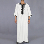 Moslemi moe abaya meeste lapiline tikandid pikk r&uuml;&uuml; Saudi Araabia kaftan meessoost jubba thobe islami maroko abaya XXXXL valge
