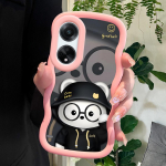 V&auml;rvitud muster Big Wave Edge pehme silikoon materjal Macaron telefoni &uuml;mbris p&otilde;rutuskindel kaitsev kummist &uuml;mbris OPPO Reno Realme jaoks OPPO F23 5G must