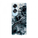 Coque - Maniacase - Oppo A60 - Souple - Noir - Motif Corbeau - Style Vikings