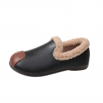 Talvekingad Naiste Mokassiinid Karusnahk Naiste Jalatsid Vabaaja Kingad Naiste Madala Kontsaga Nahast Retro Talve Kerged Mood Mugavad 35-42 42 must