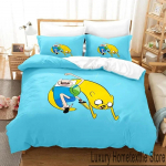 Multikas Koera N&auml;gu Seiklus Aeg Finn Jake Voodipesu Komplekt Tekikott Voodikomplekt Tekikott Padjap&uuml;&uuml;r Tekk Kuningas Kuninganna Suurus EU Single 135x200cm