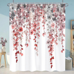 Tropical Greens botaaniline du&scaron;ikardin Lilleline liblikas pestav rippkardin Vannitoa du&scaron;i ja vanni sisekujundus konksudega 90x180cm-35x70in