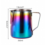 Leeseph piimavahustamiskann Latte Artile, Rainbow Color roostevabast terasest espressokreemi vahustamistass, 350 v&otilde;i 600 ml