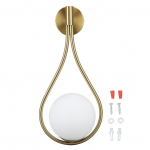 Veetilga seinavalgusti LED gloobusega seinavalgusti kuldne sisekujunduslamp elutuppa, magamistuppa, koridori