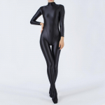 Naiste klubi tantsuetenduse kost&uuml;&uuml;m Skinny Jumpsuit Full Body Bodystocking Rash Guard sukeldumiseks Surfamine Jooga Poletants XL must