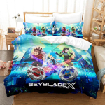 3D-prindiga anime Beyblade voodipesukomplekt Tekikate Tekk Voodikomplekt Tekikate Padjap&uuml;&uuml;r Suurused King Queen Twin Poistele T&uuml;drukutele T&auml;iskasvanutele AU Single 140x210cm