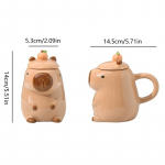 3D Capybara kruus keraamiline kohvikruus Multifilm Capybara paaritass k&auml;epideme ja kaanega Naljakas teetass t&uuml;drukute kingituste peo fotorekvisiidile