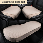 SEAMETAL linane autoistme kate, linane hingav autoistme padi, auto tooli kaitsepadi universaalne sedaanmaasturile 3 Pack(2 front +1 rear ) beež