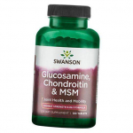 Gl&uuml;kosamiin Kondroitiin MSM Kompleks, Glucosamine Chondroitin & MSM K&otilde;rgeim Tugevus, Swanson 120 tabletti (03280002) 120tab