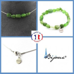 Pierres et Min&eacute;raux. Parure bijoux Bracelet Collier 5 perles Jade Nephrite de Sib&eacute;rie Taille personnalisable.