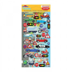 Sc&egrave;ne &agrave; d&eacute;corer pour enfants - Sur la route ! - Stickers Puffies