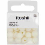 Perles en plastique - Blanc cass&eacute; - 10 mm - 24 pcs - Mixte - Objets d&eacute;coratifs