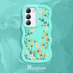 V&auml;rvitud muster Big Wave Edge pehme silikoon materjal Macaron telefoni &uuml;mbris p&otilde;rutuskindel kaitsev kummist korpus OnePlus Vivo Motorola Moto jaoks Vivo Y78+ 5G valge