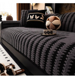 Geomeetriliste joontega žakaarmustriline pehme paks tuffsiga fliisist diivanikate-pleed elutuppa, masinpestav, lemmikloomas&otilde;bralik 90*210cm tumehall v&auml;rv