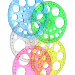 5 tk/komplekt &uuml;mmarguse ringi malli, ringi &scaron;abloon, ringi joonlaud, ringi m&otilde;&otilde;dulint, suurte ja v&auml;ikeste ringide joonistamise abivahend