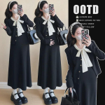 Korean Style Autumn Fashion: Elegant Maternity Wear Set M