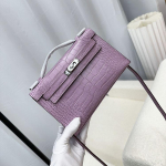 Krokodillitr&uuml;kiga Esimene P&otilde;lvkond Kott Naiste K&otilde;rge L&otilde;puga Taro Lilla Kott Ja Uus Kollektsioon K&auml;eshoitav &Uuml;he &Otilde;la Crossbody Kott Length 22 x width 13 x bottom thickness 7cm