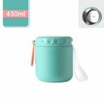 Roostevabast terasest isolatsiooniga supitass Suletud termiline purk hommikus&ouml;&ouml;gisalati l&otilde;unakarbi toidukonteiner lusikaga vaakumveepudeliga 430ml roosa