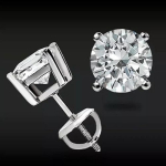 Jewels Prim 1,50 ct &uuml;mmarguse l&otilde;ikega teemantk&otilde;rvar&otilde;ngad 14K valgest kullast kruvikinnitusega naiste igap&auml;evaseks kandmiseks 15MM h&otilde;be