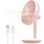 Lauaventilaator - E.F.CONNECTION - Roosa - Laetav aku 2400 mAh - 4 kiirust - Vaikne
