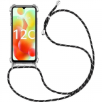 Coque pour redmi 11a - redmi 12c protection souple renforc&eacute;e + bandouli&egrave;re r&eacute;glable noir