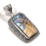 Abalone Shell Handmade 925 Sterling Silver Jewelry Pendant 2.29 n1s22