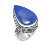 Lapis Lazuli Handmade 925 Sterling Silver Jewelry Ring Size 7.5 q8b82