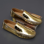 S&uuml;gis Kevad Meeste Mokassiinid Luksuslikud Kingad Nahast Roheline Roosa Slip-On Mocasines Hombre Dropshipping kingad mehed nahk originaal 43 kuldne