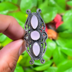 Pink Chalcedony Handmade 925 Sterling Silver Jewelry Ring Size 6.5 c1b99